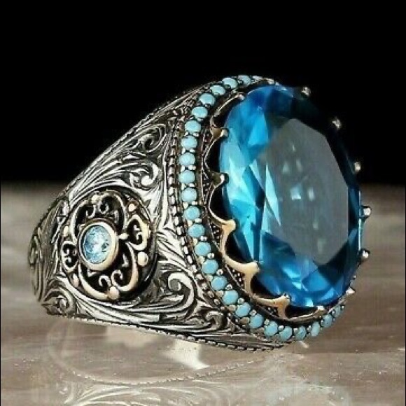 Jewelry - New Bohemian Style 925 Silver Sapphire Ring